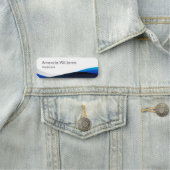 Modern Blue Swirl Employee Naamplaatje (In situ)