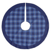 Modern Blue Tartan Pattern Kerstboom Rok (Voorkant)