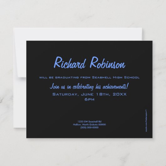 Modern Blue Tassle Afstuderen Photo Invite Kaart (Achterkant)