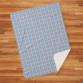 Modern Blue Taupe Tartan Patroon Sherpa Deken