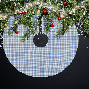 Modern Blue Taupe Tartan Pset Kerstboom Rok