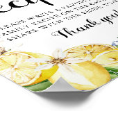 Modern Blue Tegel Lemons Vrijgezellenfeest Recepte Poster (Hoek)