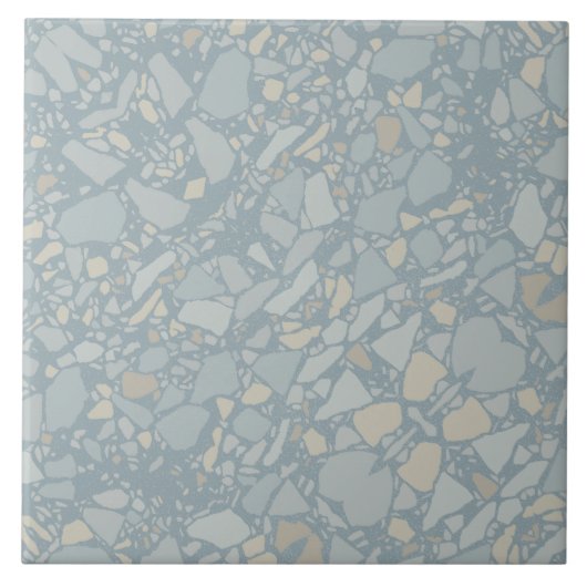 Modern Blue Terrazzo Effect Tegel Tegeltje (Voorkant)