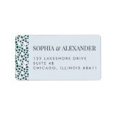 Modern Blue Terrazzo & Emerald Etiket (Voorkant)