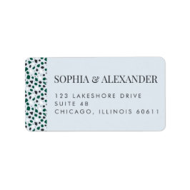 Modern Blue Terrazzo & Emerald Etiket