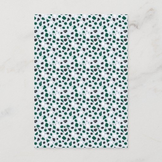 Modern Blue Terrazzo & Emerald Informatiekaartje (Achterkant)