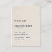 Modern Blue Texture Beige Bold White Monogram Visitekaartje (Achterkant)