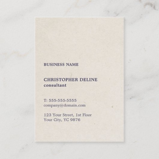 Modern Blue Texture Beige Bold White Monogram Visitekaartje (Achterkant)