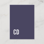 Modern Blue Texture Beige Bold White Monogram Visitekaartje (Voorkant)