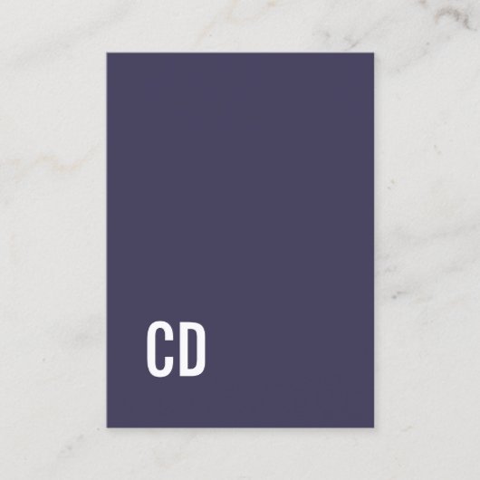 Modern Blue Texture Beige Bold White Monogram Visitekaartje (Voorkant)