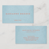 Modern Blue Texture Minimalist Visitekaartje (Voorkant / Achterkant)