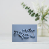 Modern Blue Thank You Cards Pack van 100 Visitekaartje (Staand voorkant)