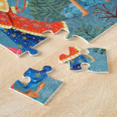 Modern Blue Three Wise Mannen kings Holiday Legpuzzel (Zijkant)