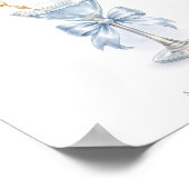 Modern Blue Tini Bow One Boy Baby Shower Welcome Poster (Hoek)