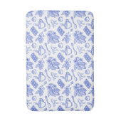 Modern Blue Toile Cacao and Chocolate Pattern Badmat (Voorkant Verticaal)