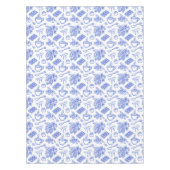 Modern Blue Toile Cacao and Chocolate Pattern Tafelkleed (Voorkant)