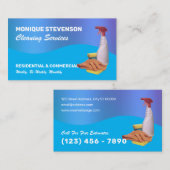 Modern blue tone cleaning service  visitekaartje (Voorkant / Achterkant)