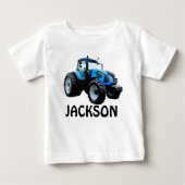 Modern Blue Tractor Baby T-Shirt (Voorkant)
