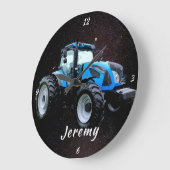 Modern Blue Tractor- Grote Klok (Hoek)