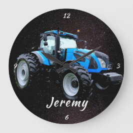 Modern Blue Tractor- Grote Klok