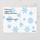  Modern Blue Tractor in Barnyard kerst  Briefkaart (Achterkant)