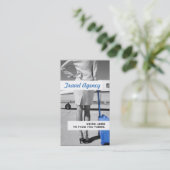 Modern Blue Travel Agent Visitekaartje (Staand voorkant)