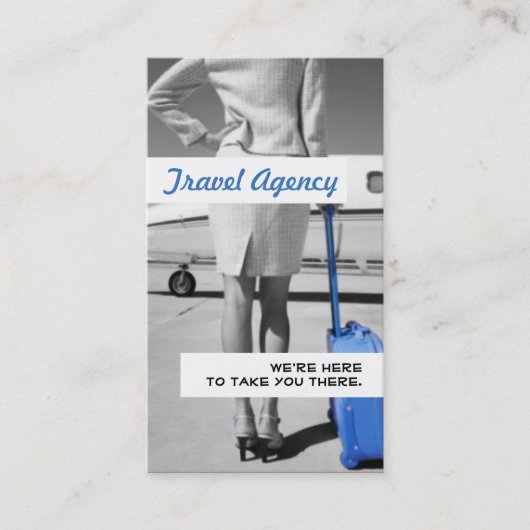 Modern Blue Travel Agent Visitekaartje (Voorkant)