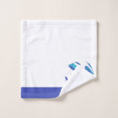 Modern Blue Tree Initiaal Name Bad Handdoek (Wasdoekje)