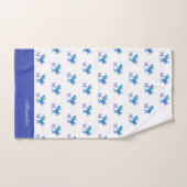 Modern Blue Tree Initiaal Name Bad Handdoek (Handdoek)