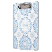 Modern Blue Trendy Chic Mandala Monogrammed Klembord (Links)