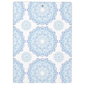 Modern Blue Trendy Chic Mandala Monogrammed Klembord (Achterkant)