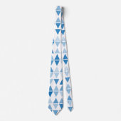 Modern Blue Triangle Pattern Stropdas – Abstract (Voorkant)
