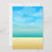 Modern Blue Tropical Beach Birthday Party Kaart (Achterkant)