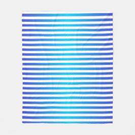 Modern Blue Turquoise ombre Stripes Fleece Deken