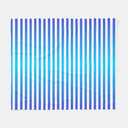 Modern Blue Turquoise ombre Stripes Fleece Deken (Voorkant (Horizontaal))