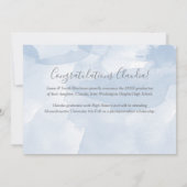 Modern Blue Two foto Afstuderen Aankondiging (Achterkant)