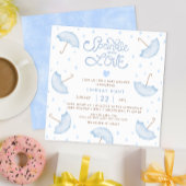 Modern Blue Typography Baby shower Invitation Kaart