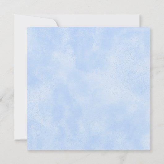 Modern Blue Typography Baby shower Invitation Kaart (Achterkant)