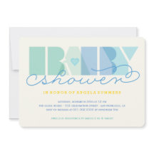 Modern Blue Typography Kleurrijke Jongen Baby show