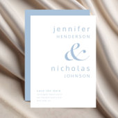 Modern Blue Typography Wedding Save The Date