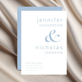 Modern Blue Typography Wedding Save The Date