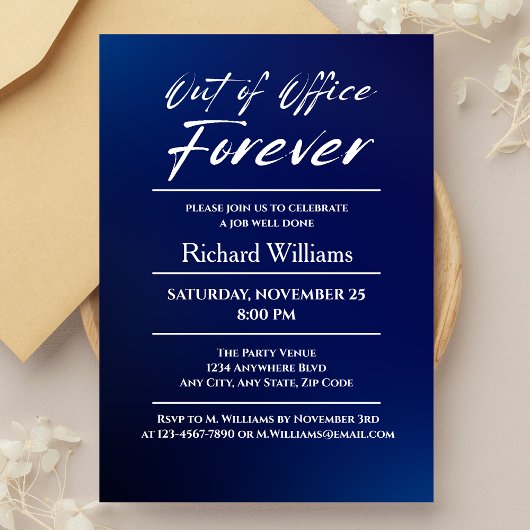 Modern Blue uit het thema van de Kantoor Retiremen Kaart