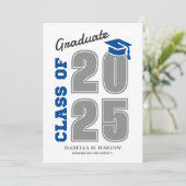 Modern Blue University College Afstuderen Aankondiging (Staand voorkant)