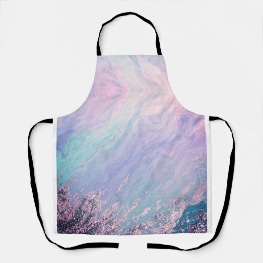 Modern Blue Violet Paarse marble Texture Abstract Schort (Voorkant)