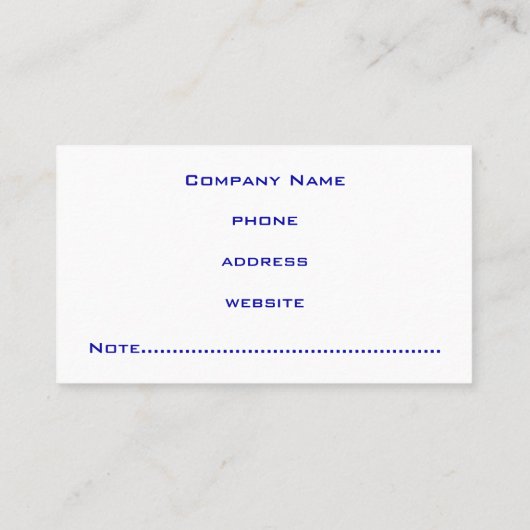 Modern Blue Visitekaartje (Achterkant)