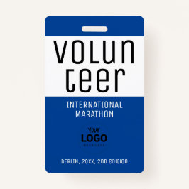 Modern Blue Vrijwilliger ID Logo Code Event Badge