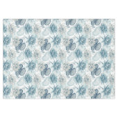 Modern Blue Water Lilies Monet Style Tafelkleed (Voorkant (Horizontaal))