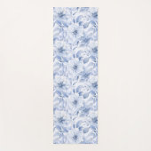 Modern Blue Watercolor Floral Pattern Name Yogamat (Voorkant)