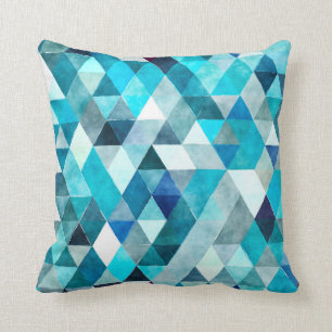 Modern Blue Waterverf Abstract Sierkussen