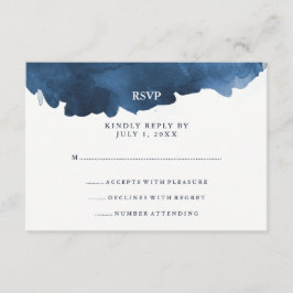 Modern Blue Waterverf | BBT Mitzvah RSVP Kaartje